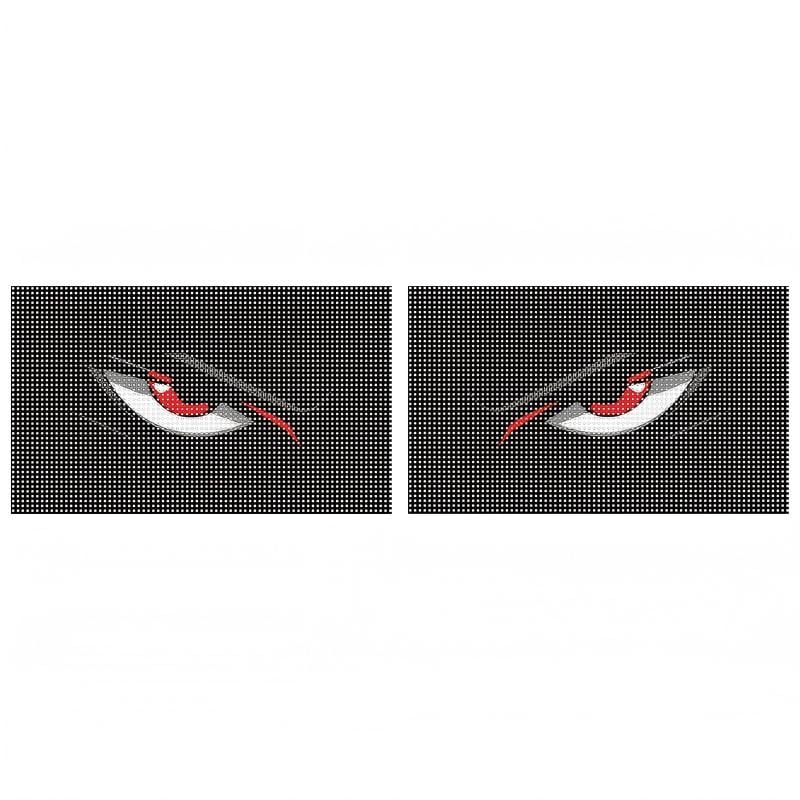 2-Pack Car Headlight Grid Eye Stickers, Durable Headlight and Taillight Decals, Simple Self-Adhesive Vinyl Car Light Stickers, Universal Car Accessories, Vehicle Decoration