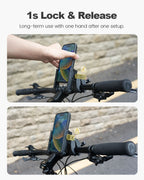 Bike Phone Mount for Bike with Quick-Release, [Camera Friendly] Motorcycle Phone Mount for iPhone 17-16-15-14-13-12-11 All Series, Galaxy S22/S23/S24/S25 Ultra, 2.4~3.54" Wide Phones