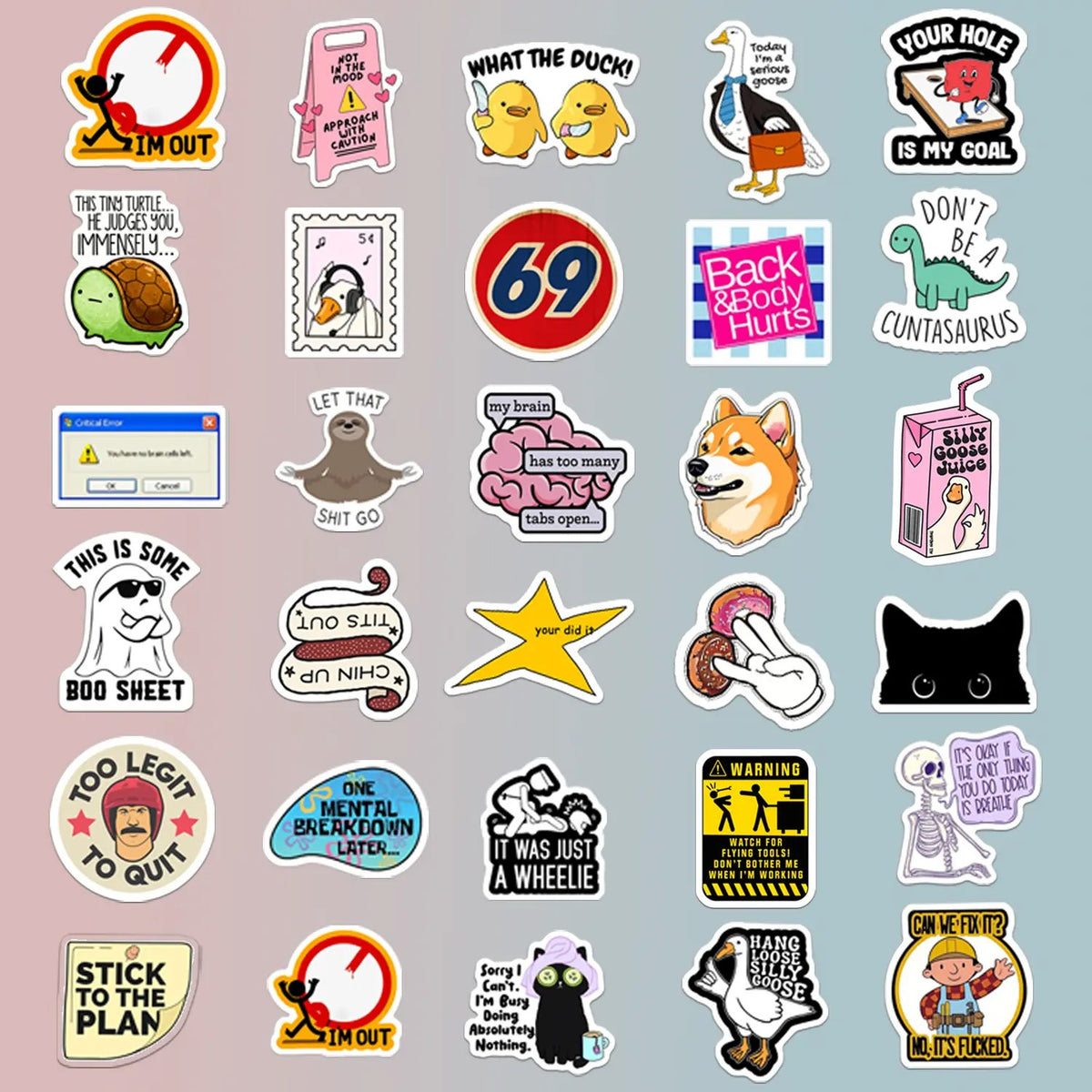 130pcs Funny Stickers for Adults, Prank Meme (Dirty)
