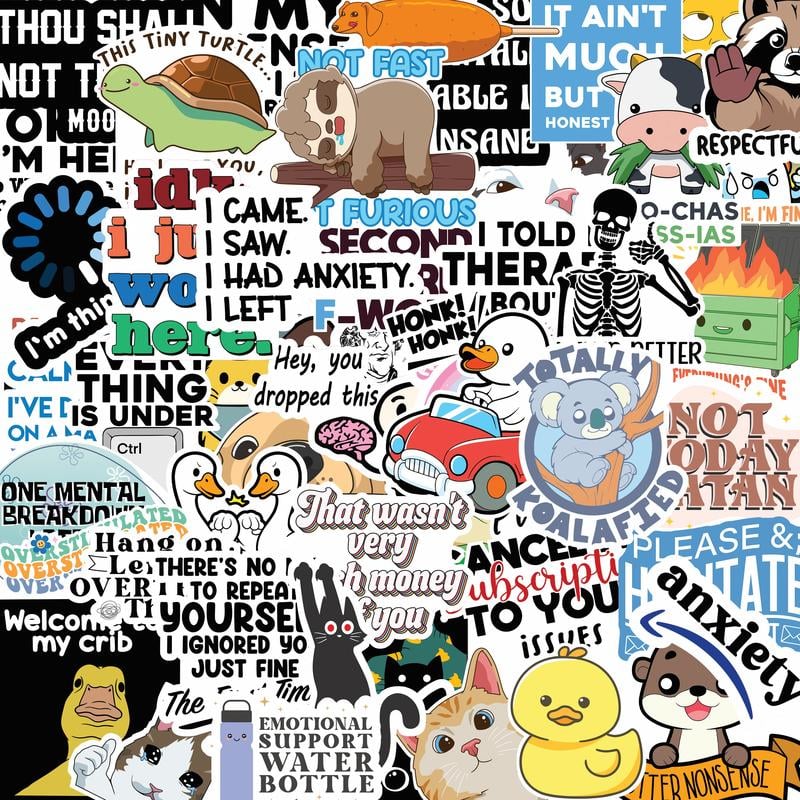 130 PCS of Funny Stickers for Women, Hilariou Quotes Meme Sticker Pack for Laptop