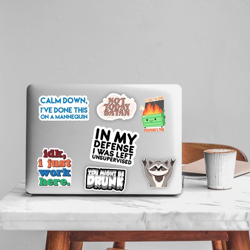 130 PCS of Funny Stickers for Women, Hilariou Quotes Meme Sticker Pack for Laptop
