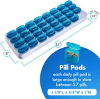 🔥Hot Sale 49% OFF✨Monthly Pill Organizer with Lid - Arthritis-Friendly Easy-Open Lids 31 Removable Daily Pill Pods Date Reminder & Travel Case for Vitamins & Medications