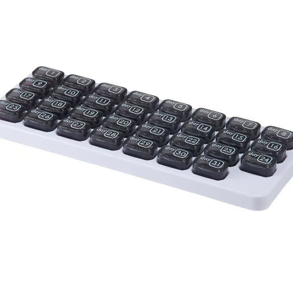 🔥Hot Sale 49% OFF✨Monthly Pill Organizer with Lid - Arthritis-Friendly Easy-Open Lids 31 Removable Daily Pill Pods Date Reminder & Travel Case for Vitamins & Medications