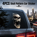 4PCS Skull Pattern Car Sticker, Waterproof Durable Car Decorative Sticker