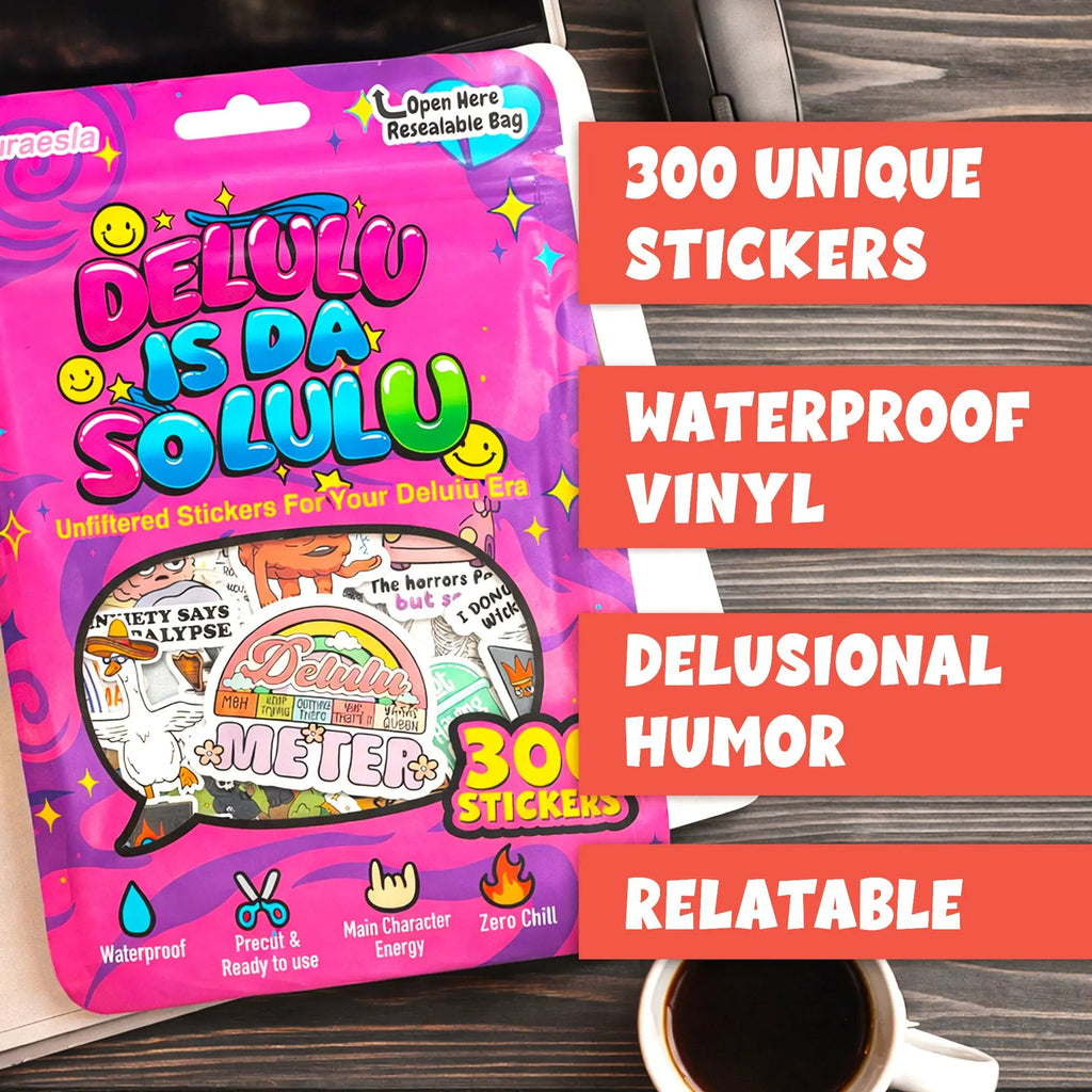 300PCS Funny Holographic Stickers for Adults